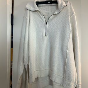 Free People oversized pullover zip up